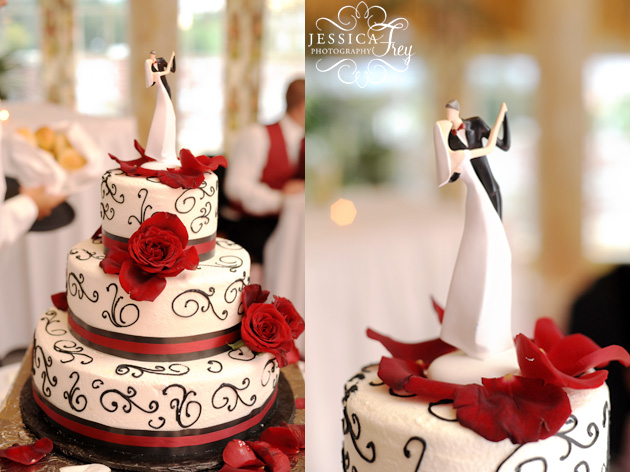 red and black wedding cake modern