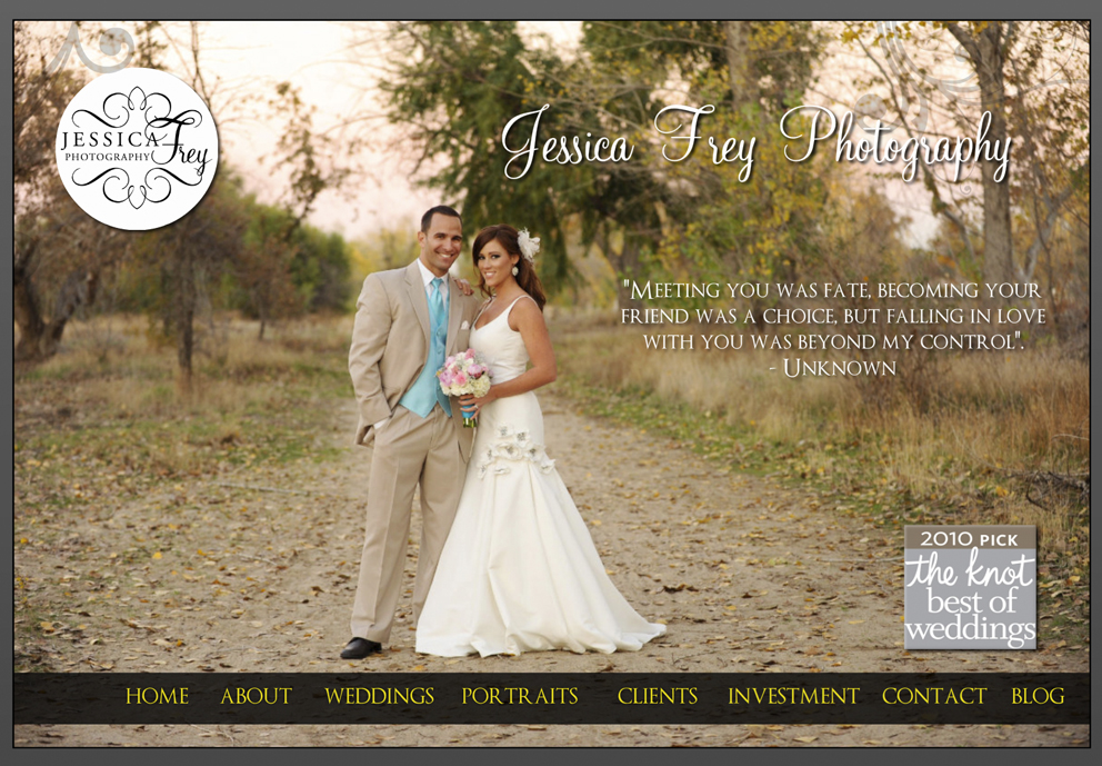 home page for Jessica Frey website