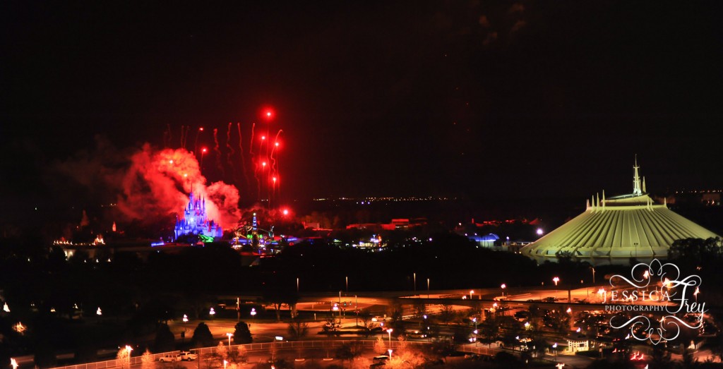 view of fireworks from Contemporary hotel