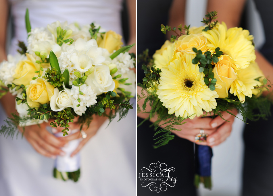 blue and yellow wedding flowers