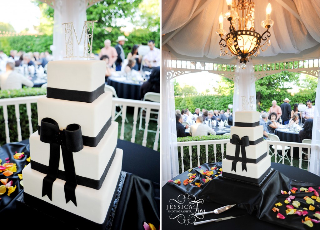 black and white wedding cake