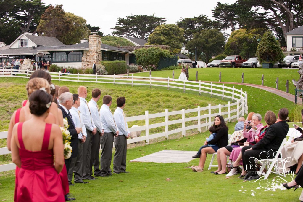wedding ceremony at Mission Ranch Carmel