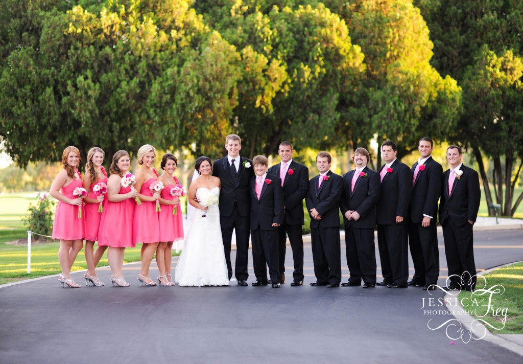wedding party at Stockdale Country Club