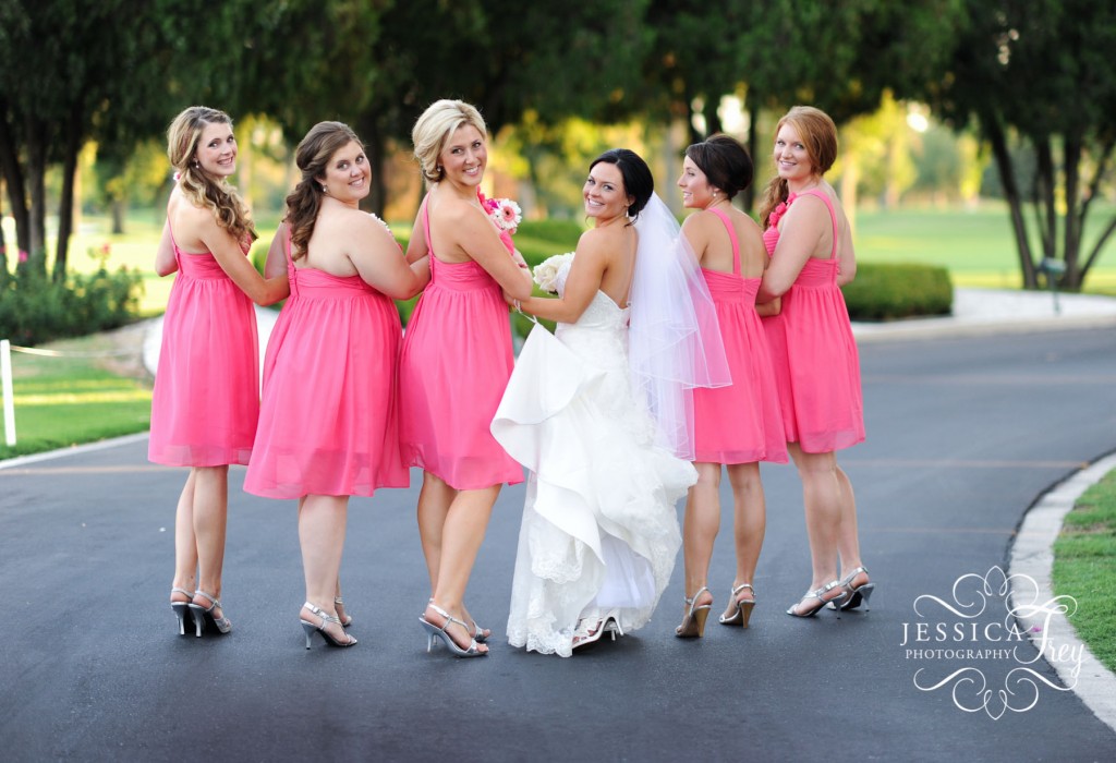 short pink bridesmaid dresses, watermelon bridesmaid dress