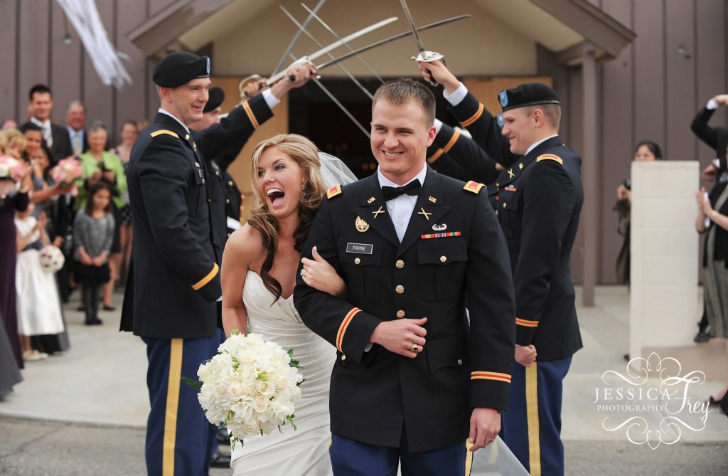 Army saber arch wedding, Jessica Frey Photography