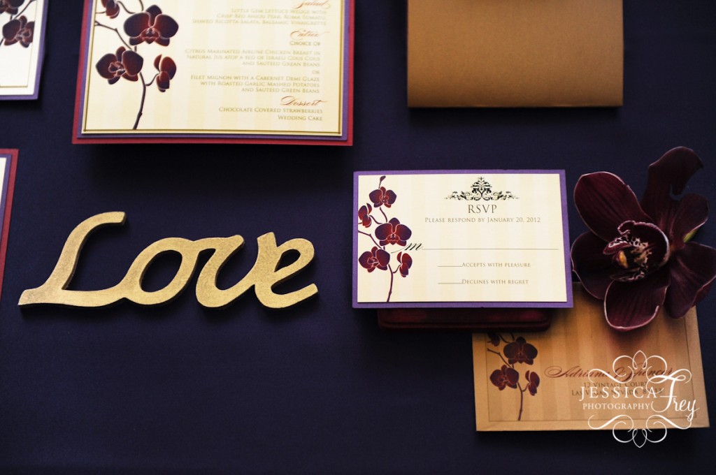 The Stirling Club Las Vegas, Jessica Frey Photography, custom purple wedding invitations