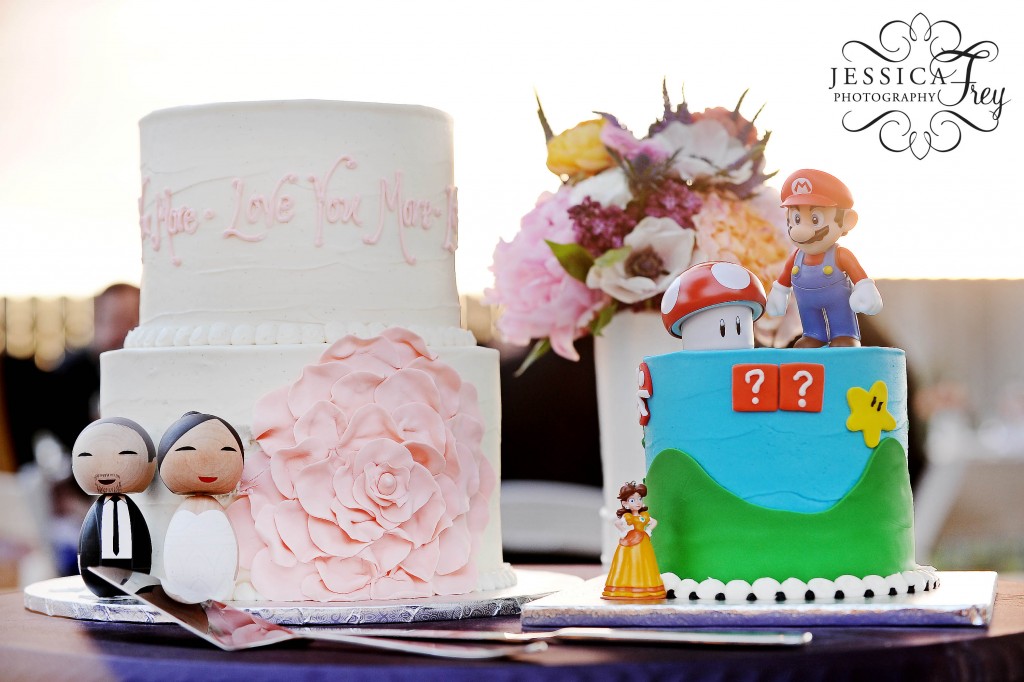 Jessica Frey Wedding Photography, asian cake topper people, super mario brothers cake