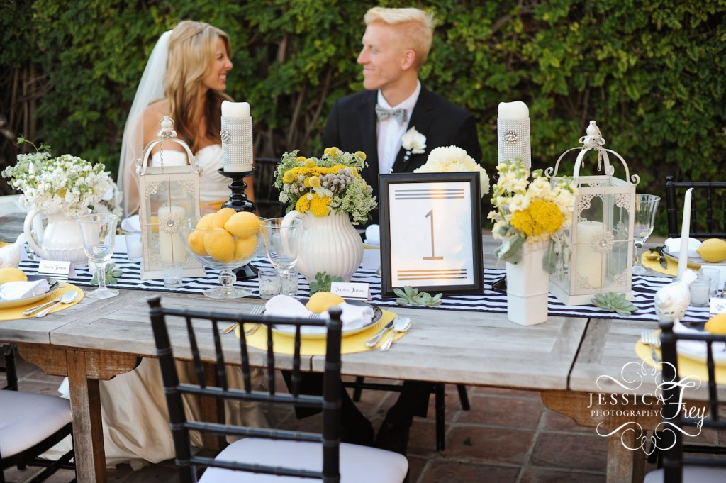 Jessica Frey Photography, beach wedding, black and white stripe wedding, lemon & succulent wedding