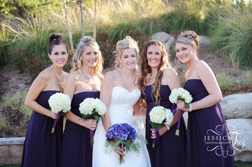 Jessica Frey Photography, Bakersfield wedding photographer, purple bridesmaid dresses
