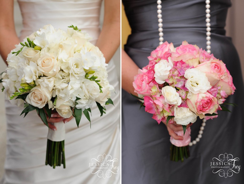 Jessica frey Photography, Army wedding, pink bridesmaid bouquet, white wedding bouquet