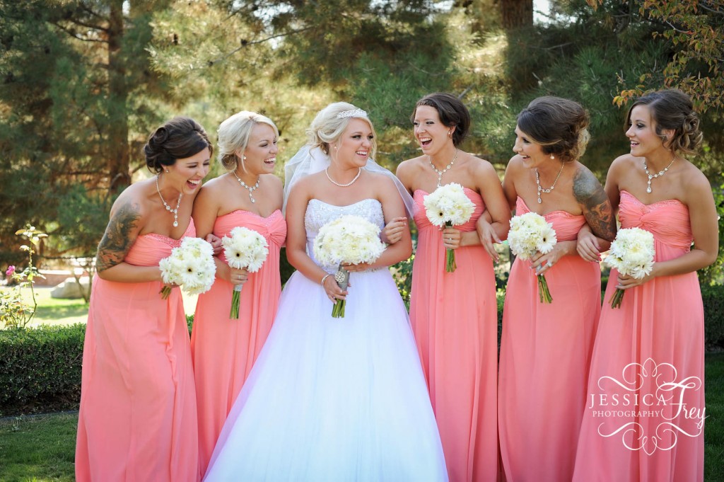 Coral bridesmaid, Jessica Frey Photography, Austin wedding photographer
