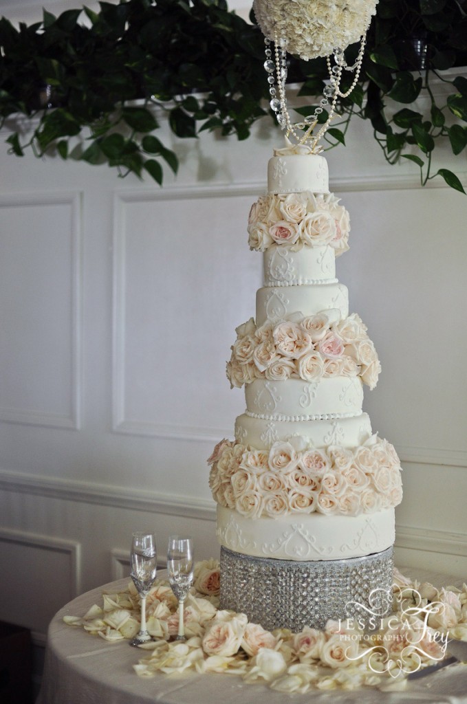 Jessica Frey, Austin wedding photographer, light pink rose wedding cake