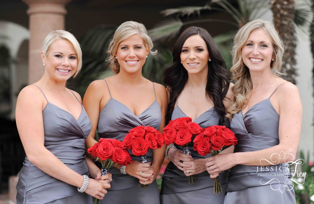 Jessica Frey, Austin wedding photographer, red rose bridesmaid bouquet