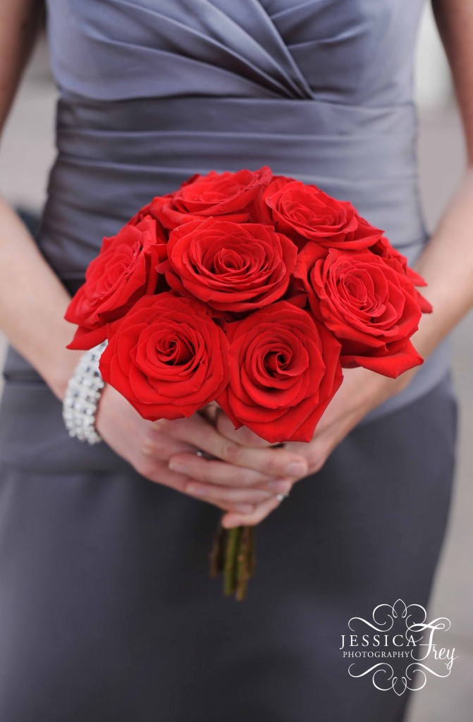 Jessica Frey, Austin wedding photographer, red rose bouquet 