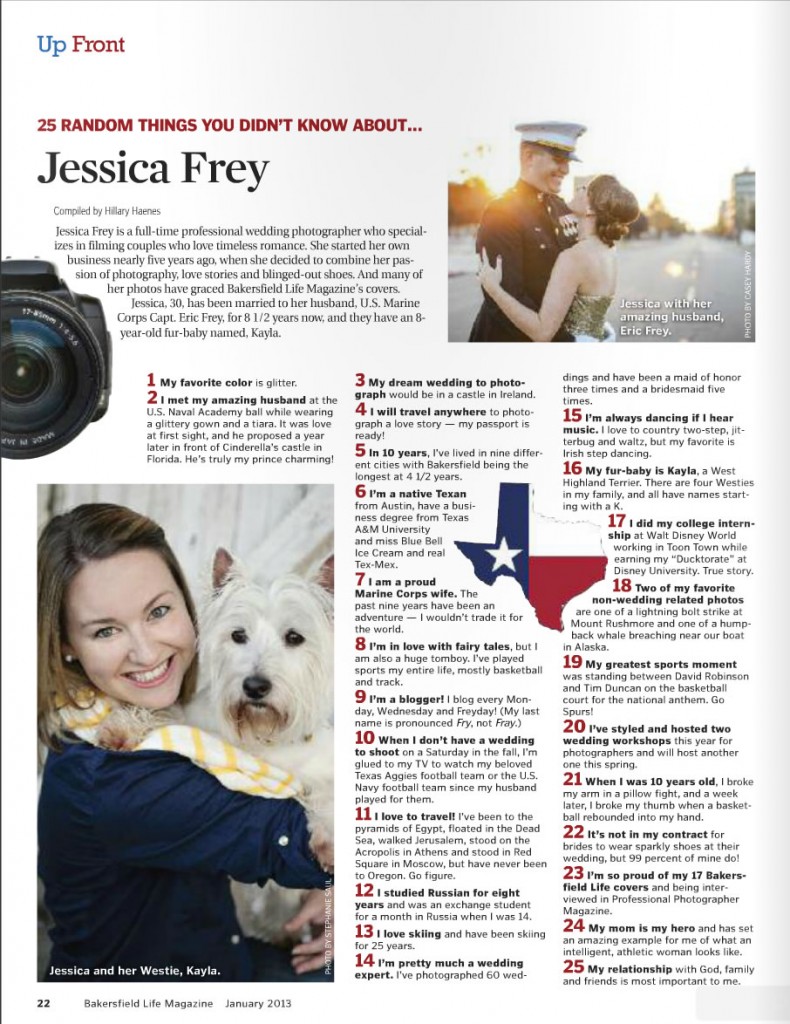 25 Random Things About Jessica Frey - Bakersfield Life Jan 2013