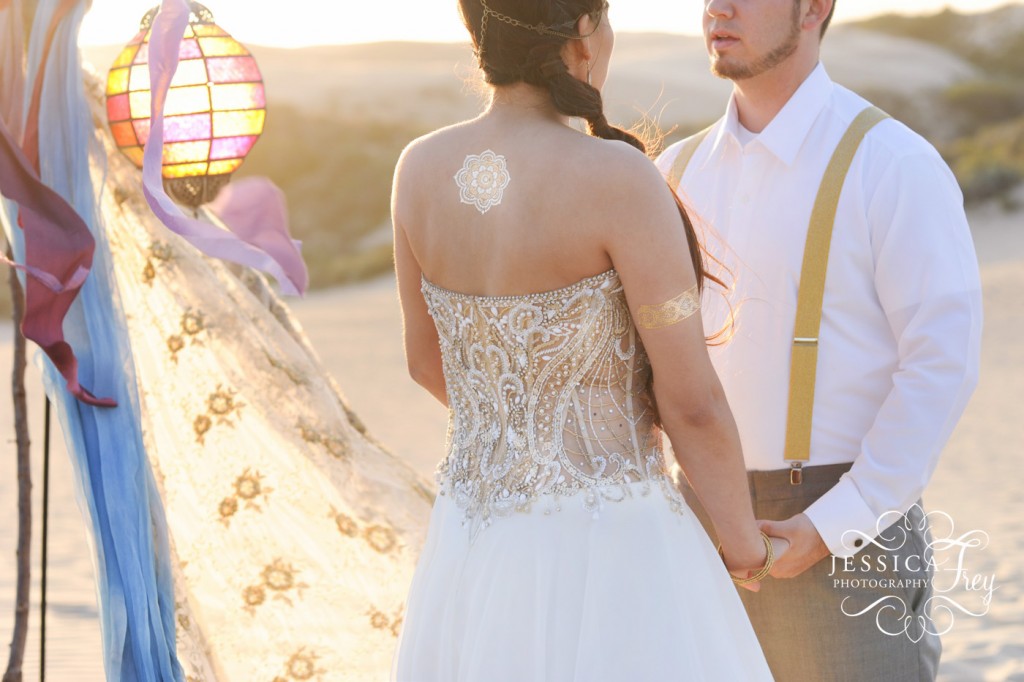 Jessica Frey Photography, Fairytale wedding photographer, Disney wedding, Aladdin wedding, sand dune aladdin inspired wedding, gold wedding ideas, 