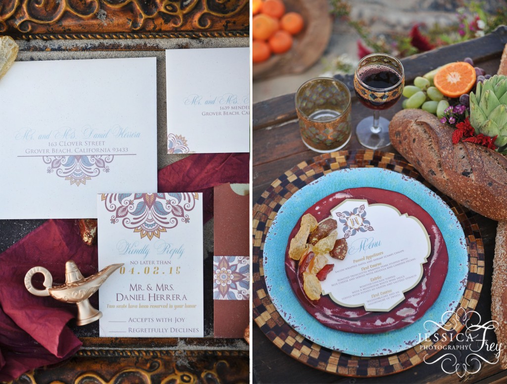 Aladdin wedding, Jessica Frey Photography, Fairy Tale wedding, marsala gold turquoise wedding, Aladdin invitations
