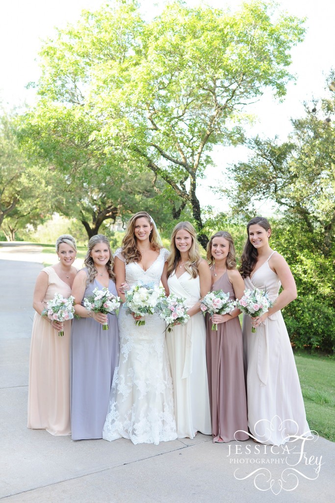 Jessica Frey Photography, Austin wedding photographer, Omni Barton Creek wedding, Austin wedding, Aggie Wedding, pink grey wedding, Joanna August bridesmaid